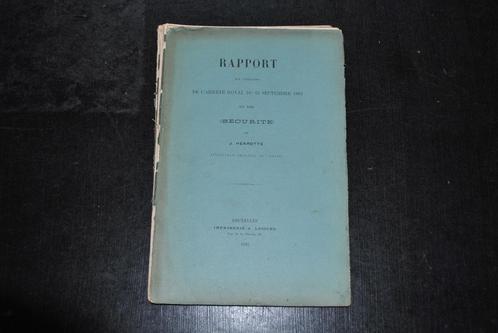 Rapport sur l'exécution de l'arrêté royal 1894 Sécurité rare, Antiquités & Art, Antiquités | Livres & Manuscrits, Enlèvement ou Envoi