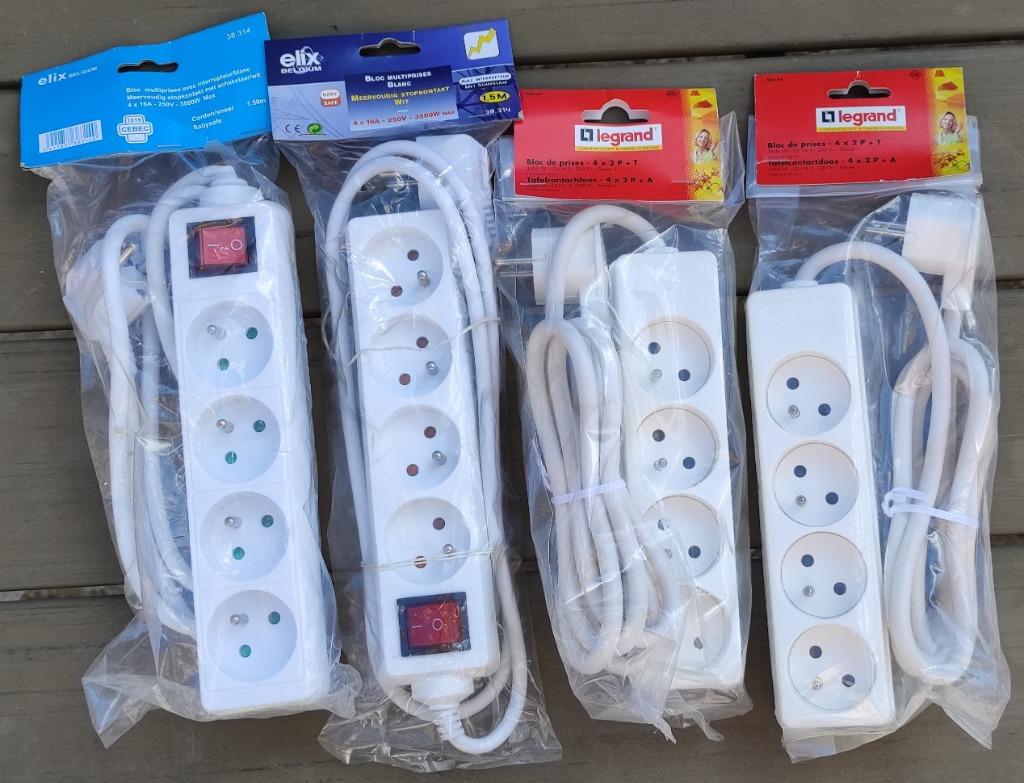Meervoudig Stopcontact / Tafelcontactdoos, Wit (Nieuw!), Enlèvement ou Envoi, Neuf
