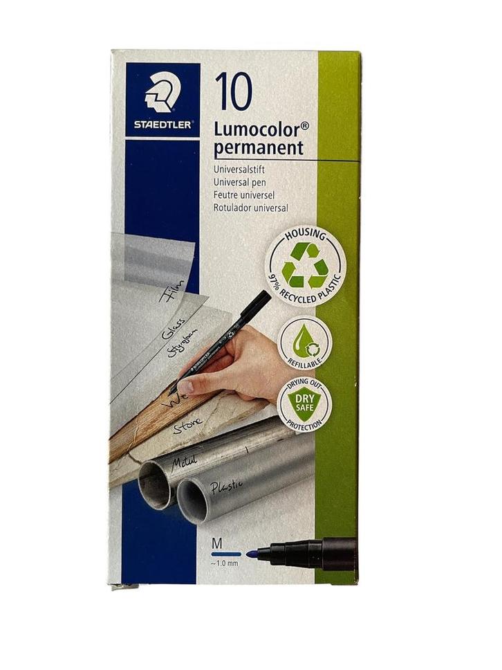 Staedtler Lumocolor Permanent Markers - Set van 10 (nieuw), Diversen, Schrijfwaren, Zo goed als nieuw, Ophalen of Verzenden
