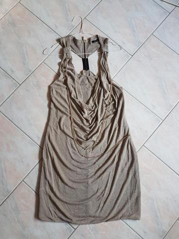 gouden jurk, Kleding | Dames, Jurken, Maat 38/40 (M), Beige, Ophalen of Verzenden, Zo goed als nieuw