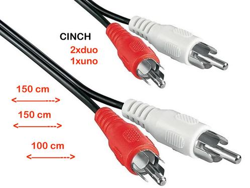 3x cinch-kabel (2x 150 cm rood/wit + 1x wit 100 cm), Audio, Tv en Foto, Audiokabels en Televisiekabels, Gebruikt, Luidsprekerkabel