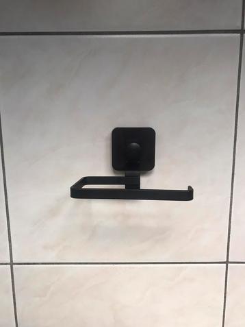 Wcrolhouder toiletpapierhouder zwart metaal