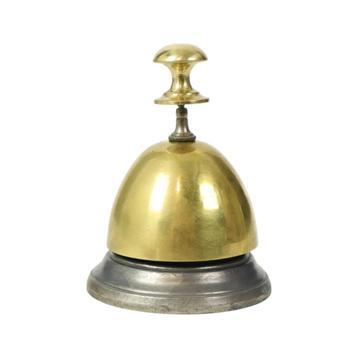 Messing en Metalen Hotelbel Receptiebel Mid-Century beschikbaar voor biedingen