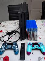 PS4 pro met 2 controllers 1 media remote en 6 games, Ophalen, Met 2 controllers, Pro
