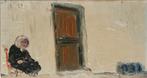 Georges Vanhove (1939): Zittend bij de deur (32 x 23 cm), Antiek en Kunst, Ophalen of Verzenden