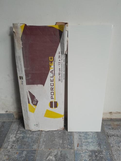 4 Witte glanzende wandtegels Porcelatec 3090cm >1m², Doe-het-zelf en Bouw, Tegels, Nieuw, Wandtegels, Keramiek, 60 cm of meer