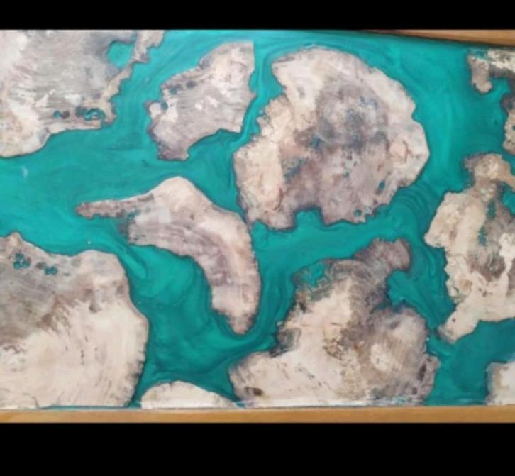 Epoxy salontafel, Huis en Inrichting, Tafels | Salontafels, Glas, Ophalen