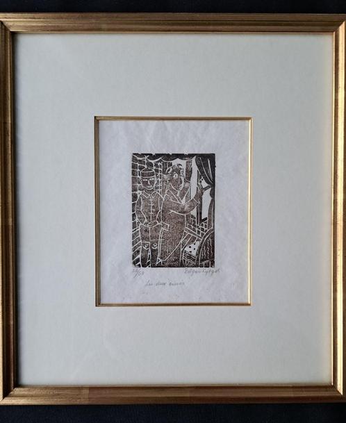 TYTGAT Edgard ORIGINEEL ! "Les Deux Amis devant la fenêtre", Antiek en Kunst, Kunst | Etsen en Gravures, Ophalen of Verzenden