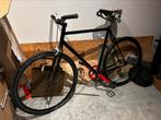 Singlespeed/Fixie zwart en rood, Fietsen en Brommers, Gebruikt, Ophalen