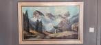 Groot schilderij berglandschap Jan De Nooyer, Antiek en Kunst, Ophalen