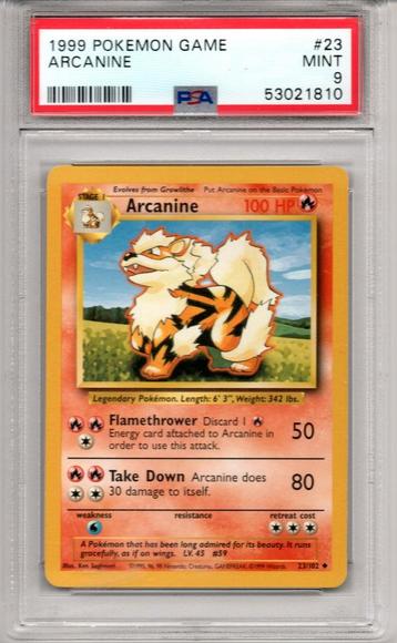 Arcanine Psa 9 Base set unlimited beschikbaar voor biedingen