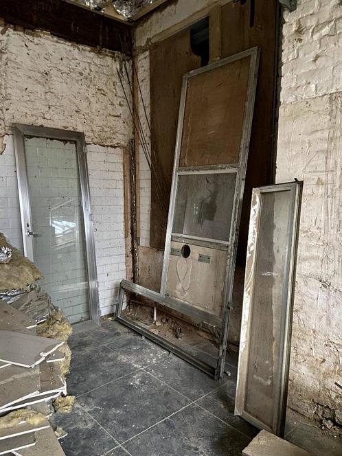 Aluminium dubbele glas deur, Doe-het-zelf en Bouw, Deuren en Vliegenramen, Gebruikt, Buitendeur, 215 cm of meer, 120 cm of meer