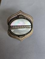 Ermani Bulatti vintage art-deco broche, Handtassen en Accessoires, Broches, Met kristal, Brons, 4 tot 7 cm, Gebruikt