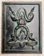 Bronzen penning, plaquette, 6de Lanciers, met mooie patina, Ophalen of Verzenden, Landmacht, Kunstobject