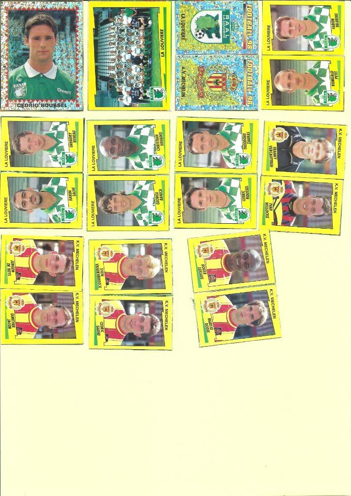 Panini Football 98 - KV Mechelen - La Louvière - recup, Hobby & Loisirs créatifs, Autocollants & Images, Utilisé, Plusieurs autocollants