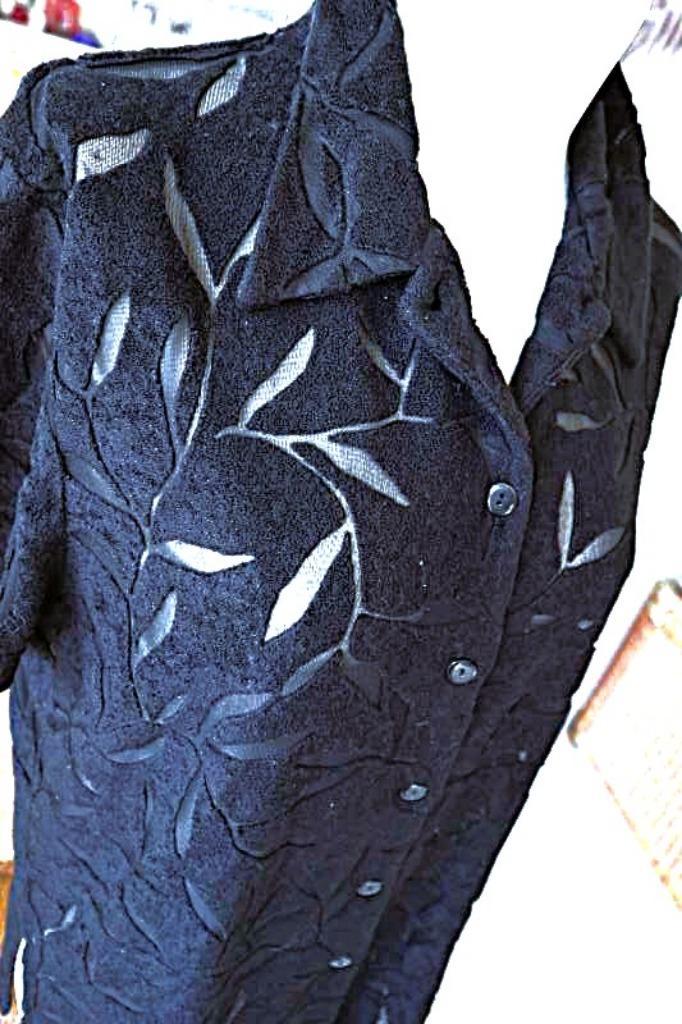 zwart deels transparant vintage blouse, Kleding | Dames, Blouses en Tunieken, Gedragen, Maat 36 (S), Zwart, Ophalen of Verzenden
