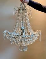 Grote antieke kroonluchter, Huis en Inrichting, Lampen | Kroonluchters, Ophalen, Zo goed als nieuw, Glas