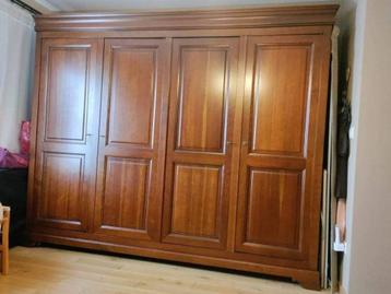 Garde robe / armoire quatre portes en merisier