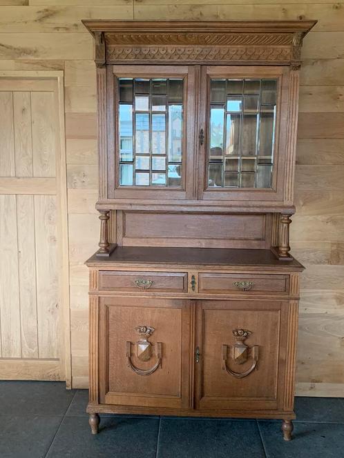 Antieke buffetkast, Huis en Inrichting, Kasten | Buffetkasten, Gebruikt, Glas, Ophalen