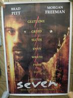 Filmposter : "Seven" met Brad Pitt & Morgan Freeman, Affiche, Utilisé, Enlèvement ou Envoi, Film