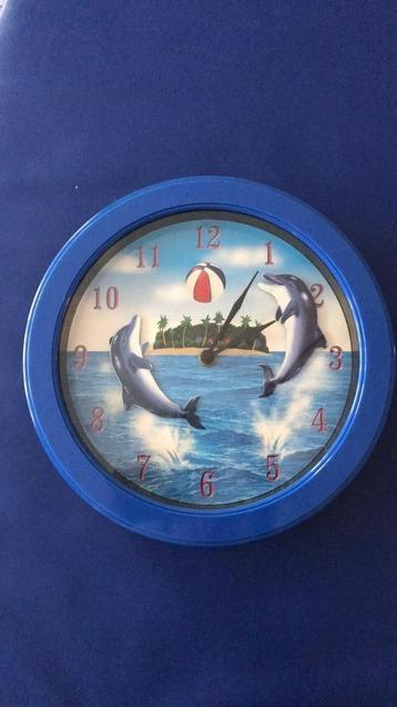 Wandklok ‘dolfijnen‘ (26cm), Enlèvement, Neuf, Analogique, Horloge murale
