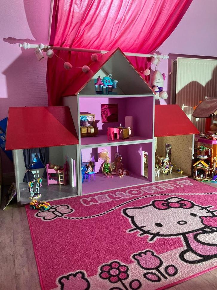 Poppenhuis in hout (MDF), Kinderen en Baby's, Speelgoed | Poppenhuizen, Gebruikt, Poppenhuis, Ophalen