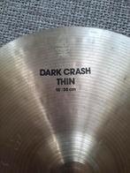 Zildjian k dark thin crash 15 inch voor uw drumstel in zgst, Ophalen of Verzenden, Zo goed als nieuw