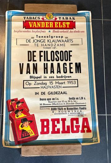 Affiche belga reclame vander elst 1953 beschikbaar voor biedingen