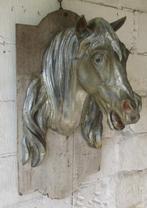 très grande tête de cheval antique en zinc provenant d'une a, Antiquités & Art, Enlèvement