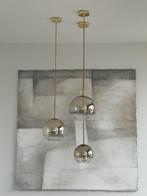 Set van 3 glazen hanglampen, Ophalen, Gebruikt, Glas, 75 cm of meer