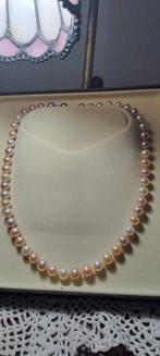 collier de 50 perles peu porté, Handtassen en Accessoires, Kettingen, Ophalen, Zo goed als nieuw, Wit, Goud