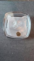 kristallen juwelendoosje met kattenkopje prima staat, Antiek en Kunst, Ophalen of Verzenden