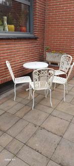4 chaises et table de bistrot French, Jardin & Terrasse, Ensembles de jardin, Bois, Enlèvement ou Envoi