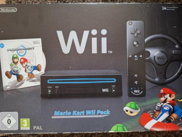 Wii Mario Kart-pakket, Games en Spelcomputers, Spelcomputers | Nintendo Wii, Zo goed als nieuw, Met 1 controller, Met games, Met stuurtje
