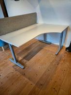 Hoekbureau 160x80(120) met scherm, Huis en Inrichting, Bureaus, Ophalen of Verzenden, In hoogte verstelbaar, Bureau