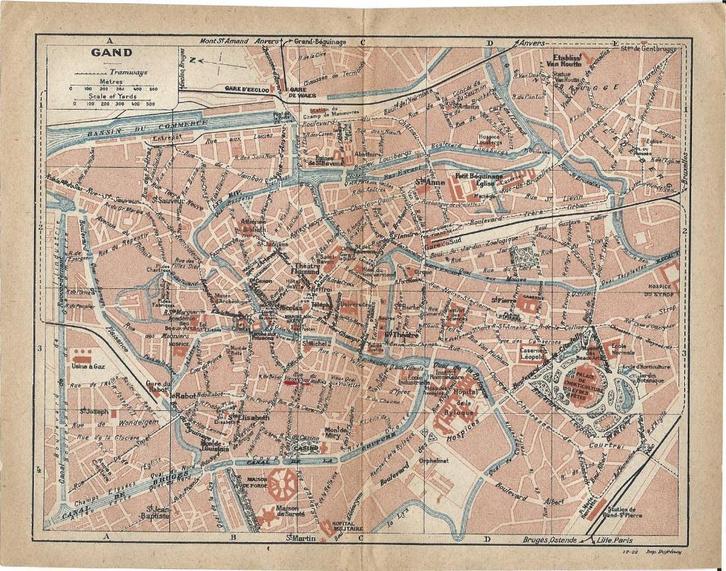 1920 - Gent stadsplan, Boeken, Atlassen en Landkaarten, Verzenden
