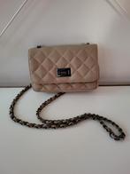 Leren handtas, Italiaanse makelij, beige/lichtbruin, Handtassen en Accessoires, Tassen | Damestassen, Ophalen, Zo goed als nieuw