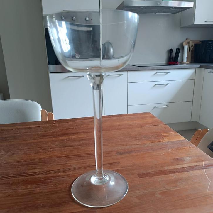 XL decoratieve glazen coupe / wijnglas op voet – 35,5 cm hoo, Huis en Inrichting, Woonaccessoires | Vazen, Ophalen