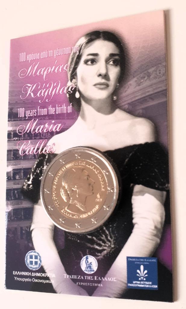Grèce 2 Euro 2023 Maria Callas sur Coincard, Timbres & Monnaies, Monnaies | Europe | Monnaies euro, Monnaie en vrac, 2 euros, Grèce