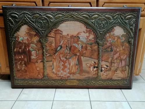 "Sainte Élisabeth (1207-1231)" – Peinture sur bois, Antiek en Kunst, Antiek | Religieuze voorwerpen, Ophalen