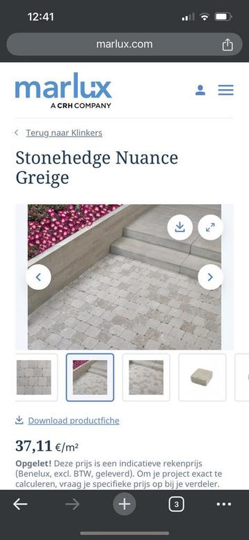 Marlux klinkers stonehedge nuance greige 20x20x6, Ophalen, Klinkers