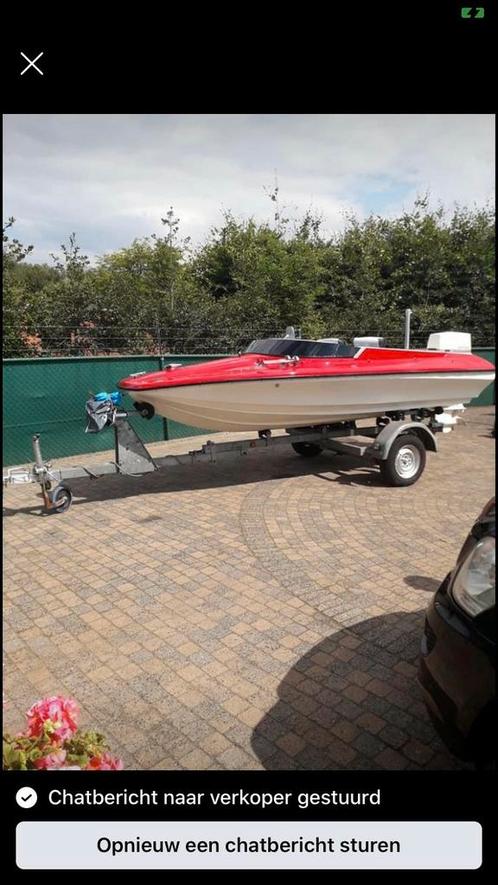 RODE SHAKESPEARE Club man speedboot met of zonder trailer!, Watersport en Boten, Speedboten, Gebruikt, Benzine, 70 tot 120 pk