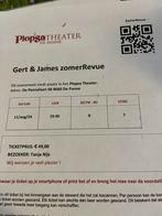 Gert en James Zomerrevue Plopsa theater Plopsaland De Panne, Tickets & Billets, Réductions & Chèques cadeaux, Autres, Une personne
