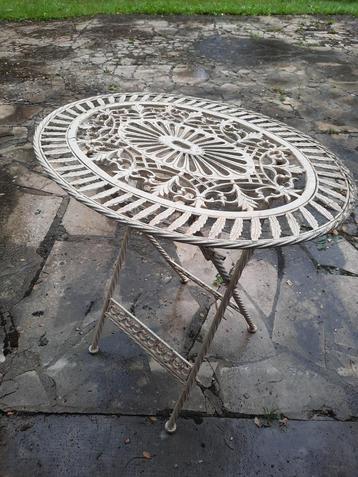 Set de jardin décoratif en fer forgé, Inox, Salons de jardin, Comme neuf, Chaise