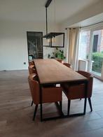 Table en chêne/acier 2m75 avec lampe, Maison & Meubles, Tables | Tables à manger, Landelijk, Enlèvement, Utilisé, 50 à 100 cm