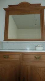 Eiken kast met  marmer blad, Huis en Inrichting, Kasten | Dressoirs, Ophalen, 100 tot 150 cm, Rustiek, Eikenhout