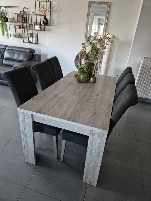 Eettafel met 6 stoelen + Dressoirkast, Huis en Inrichting, Complete eetkamers, Gebruikt, 4 tot 6 stoelen, Ophalen