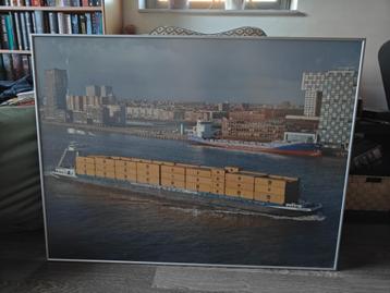 UNIEK! Groot formaat ingelijste haven van Rotterdam foto beschikbaar voor biedingen