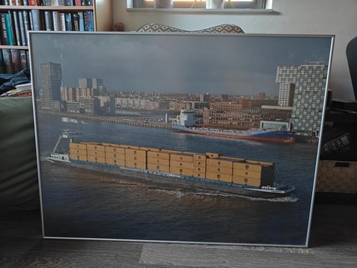 UNIEK! Groot formaat ingelijste haven van Rotterdam foto, Huis en Inrichting, Woonaccessoires | Schilderijen, Tekeningen en Foto's
