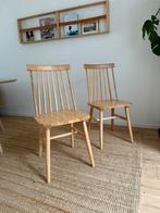 2 eikhouten eetkamerstoelen, Ophalen, Zo goed als nieuw